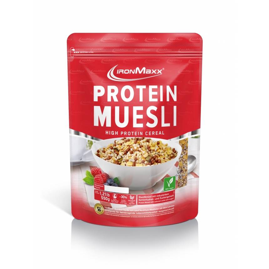 IronMaxx Protein Musli muesli 550 g, Smak: Malina