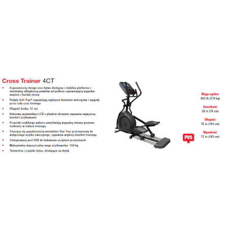 Star Trac Orbitrek Elipsa, 4CT Cross trainer