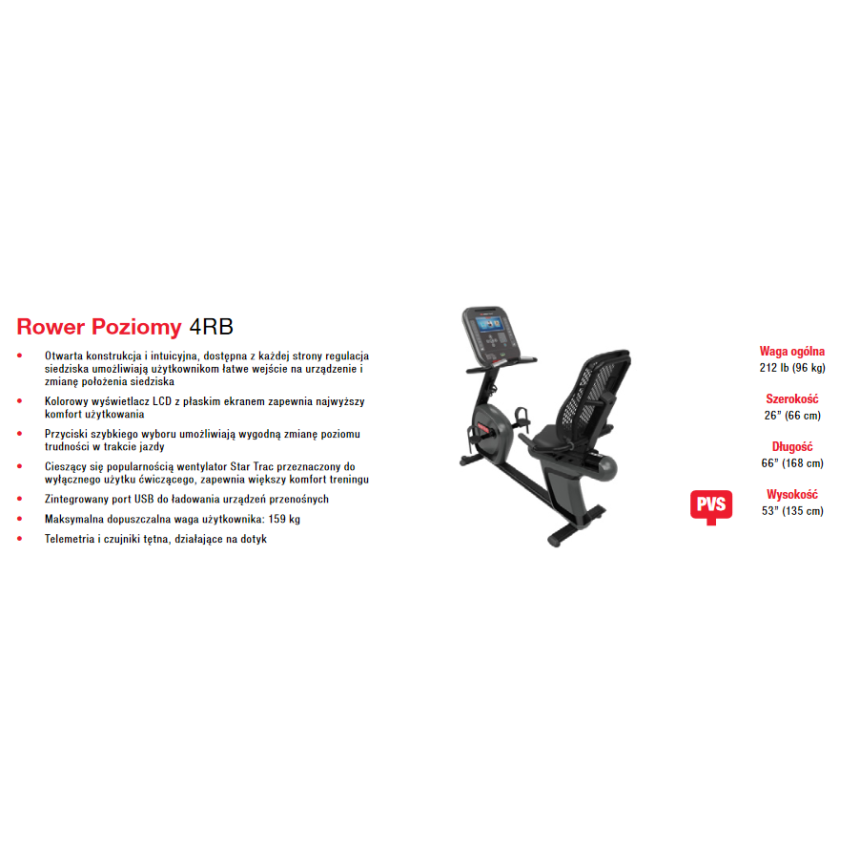 Star Trac Rower Poziomy 4RB