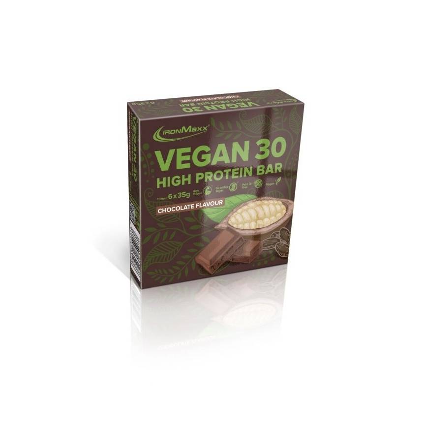 Ironmaxx Vegan 30 - Baton proteinowy wegaski 6x35g czekolada