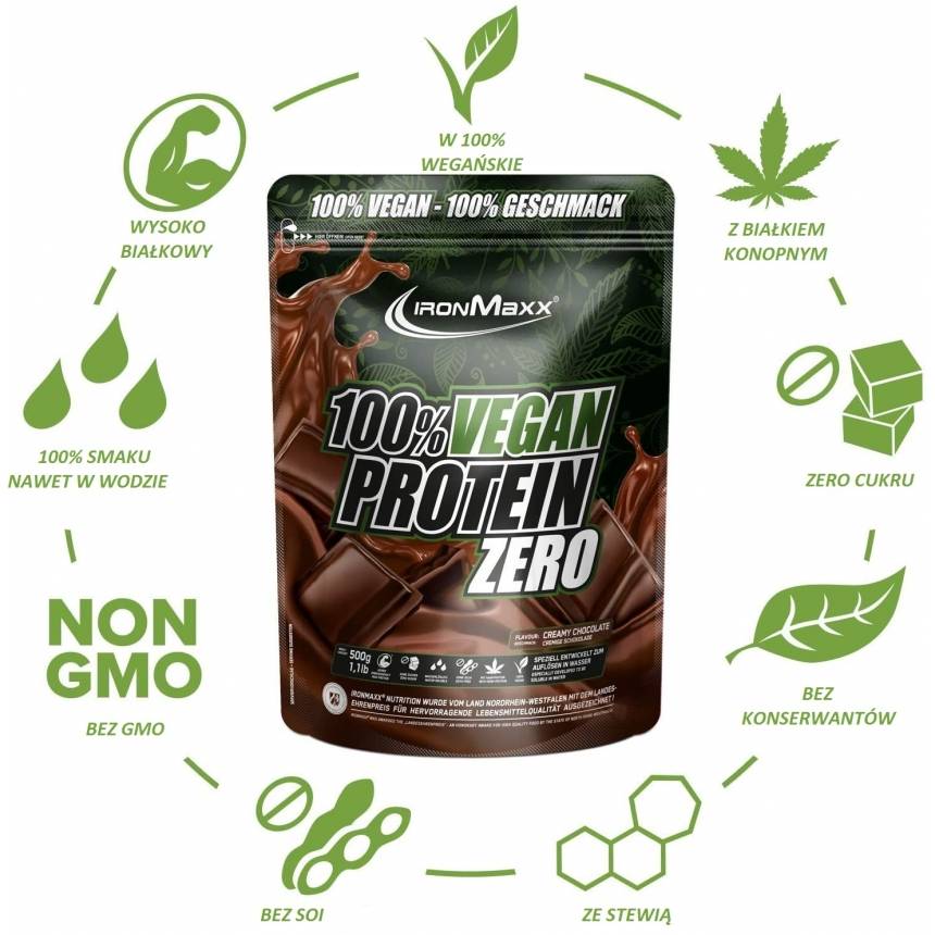 100% Vegan Protein Zero- Bia³ko wegañskie 30 g -1 porcja, Smak: Owocowy