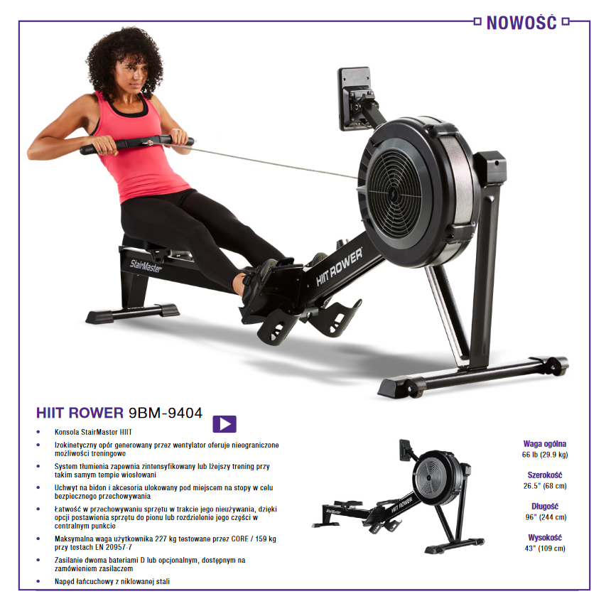 StairMaster HIIT Ergometr, Wioślarz Model 9-4690