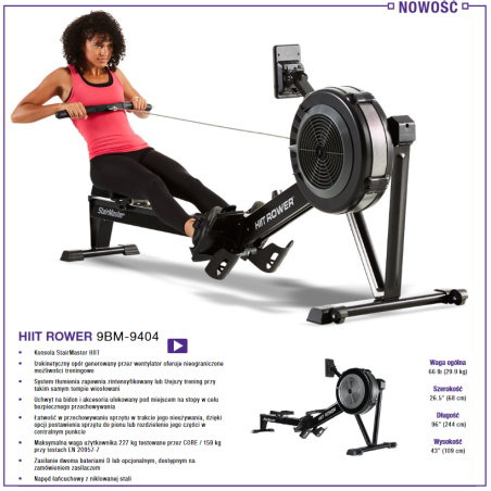 StairMaster HIIT Ergometr, Wioślarz Model 9-4690