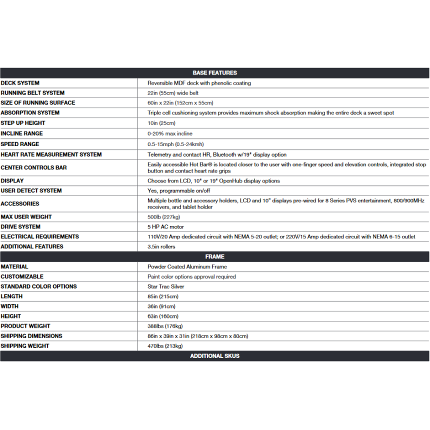 STAR TRAC 8TRx- Profesjonalna, komercyjna bieżnia LCD