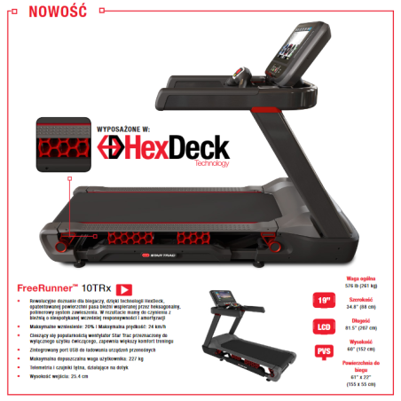 Bieżnia STAR TRAC 10TRx Free Runner- LCD