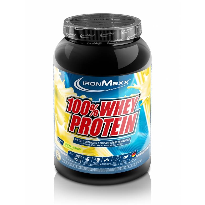 Ironmaxx 100% Whey Protein 900g - od¿ywka bia³kowa, Smak: Cytryna - jogurt