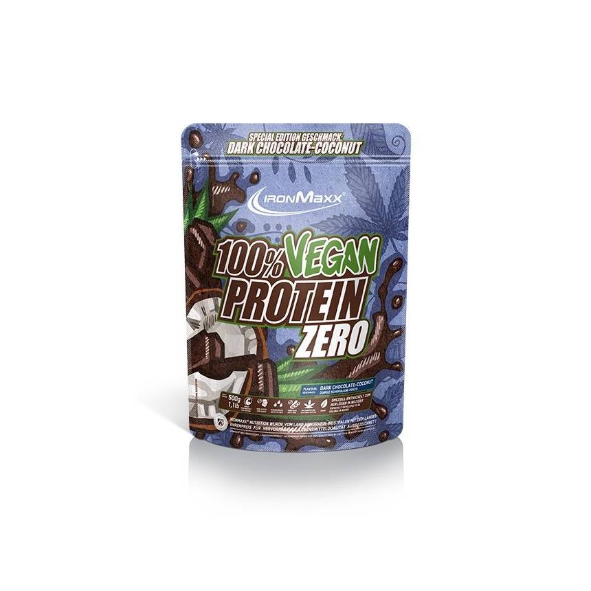 100% Vegan Protein Zero- Bia³ko wegañskie 500g, Smak: Czekolada - kokos